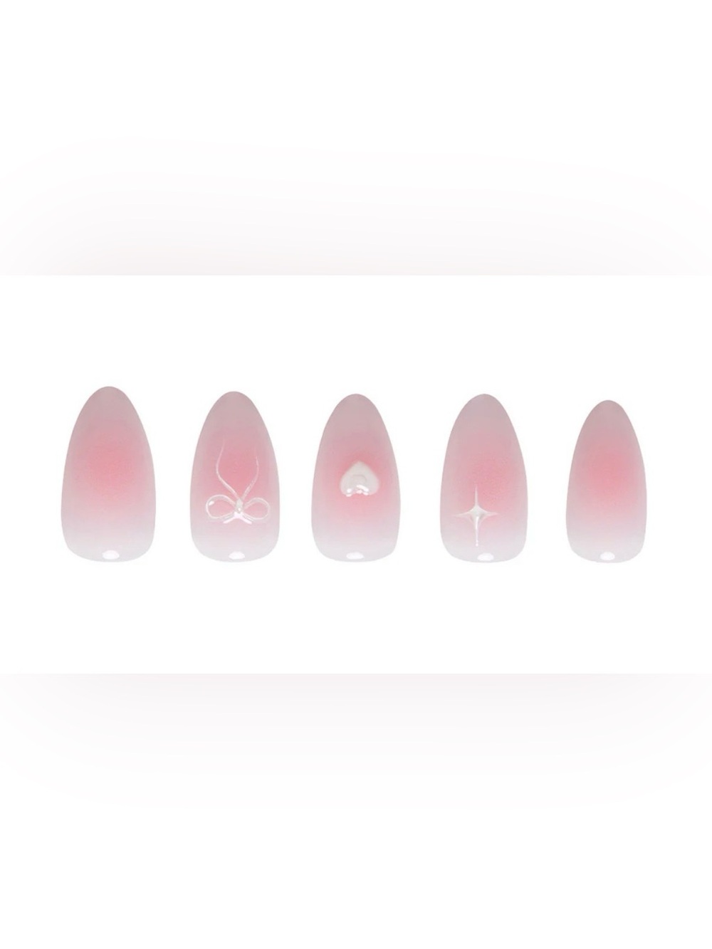 GLAMNETIC Short Almond Press-On Nails - Lovers Knot NIB - Picture 6 of 14